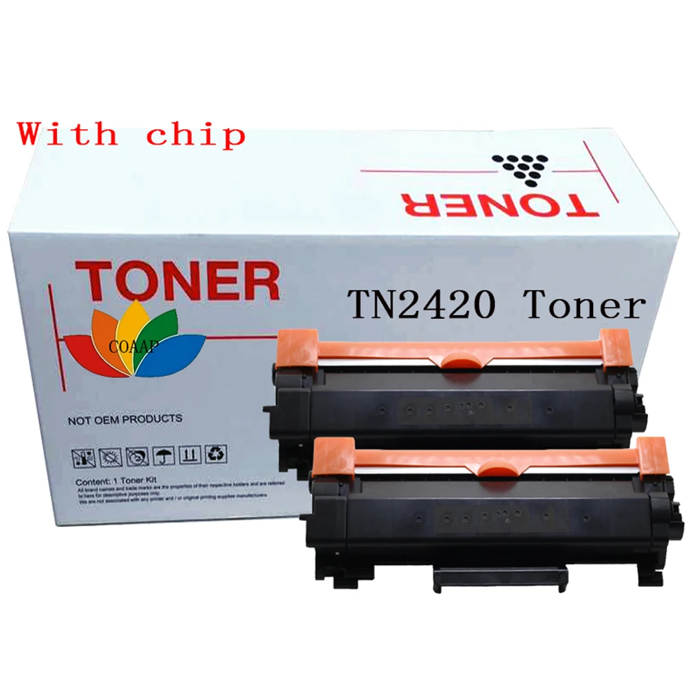 

2 x Compatible TN 2420 Toner Cartridge for Brother DCP L2510D L2530DW L2537DW, MFC L2730DW L2750DW L2710DW,HL L2375DW With Chip