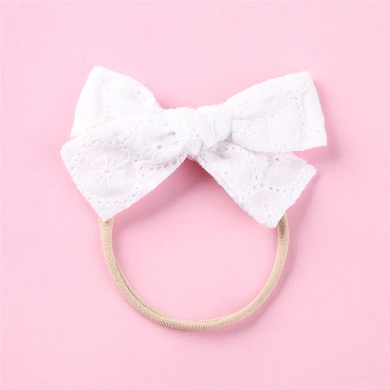 3 шт./лот белые кружевные цветочные заколки для волос с бантом девочек эластичная