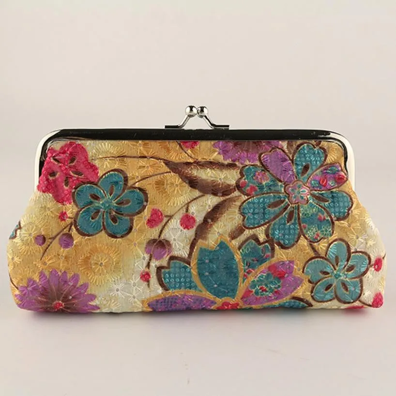 

Women Lady Retro Vintage Flower Small Wallet Hasp Purse Clutch Bag women bag coin purse wallet