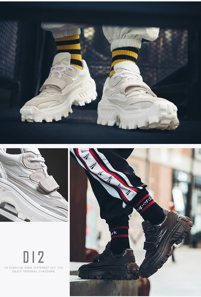 Mens Chunky Trainers Sneaker Brand Leather Shoes Men Sneakers Mesh Footwear Platform White Sneakers Men Casual Shoes Mens High   (2)