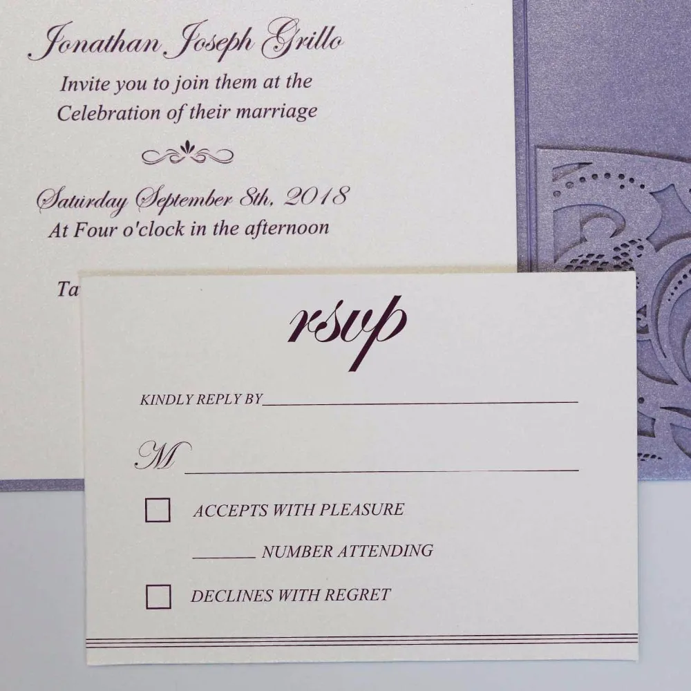 Laser Cut Wedding Invitations with RSVP Cards