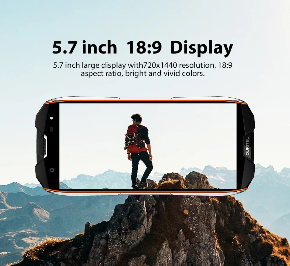 OUKITEL WP5000 5,7 "дисплей IP68 водонепроницаемый мобильный телефон MTK6763 Восьмиядерный Android 7,1 6 Гб 64 Гб 5200 мАч сканер отпечатков пальцев Смартфон