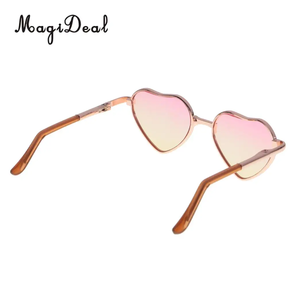 1/6 Fashion Heart Gold Frame Sunglasses for Blythe Dolls or Pet Toy Accessories