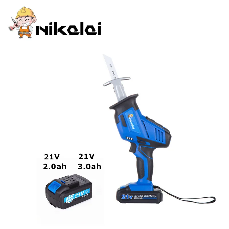 

21V Chainsaw rechargeable Lithium battery*2 charge saber saw reciprocating hand portable electric saw woodworking power tools