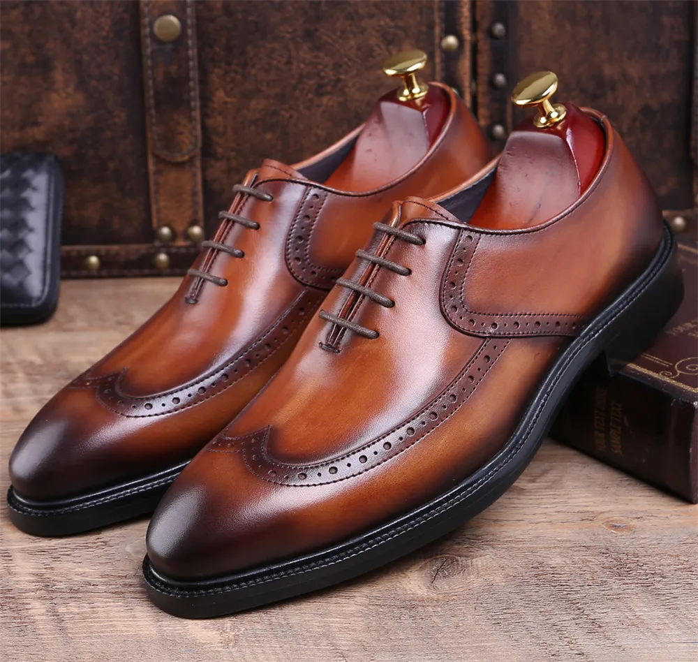 Buy Fashion black / brown Goodyear Welt shoes oxfords