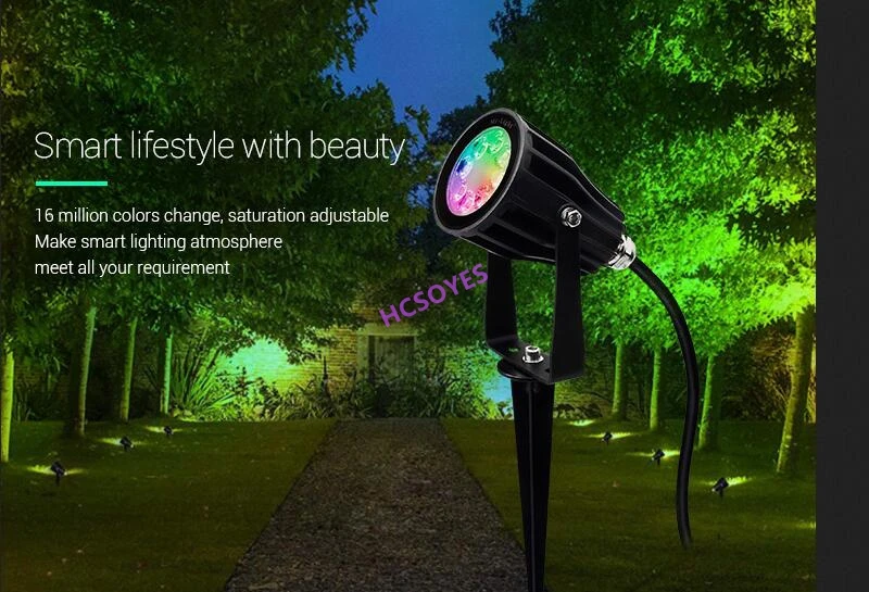 Milight FUTC04 6 Вт/FUTC05 25 Вт RGB + CCT умный светодиодный садовый светильник для наружного зеленого пространства/парка/дороги/растения Пейзаж
