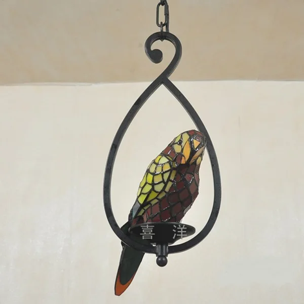 

light Stained bird glass lamps pendant lights Stained glass glass bead shade parrot handmade works of art DF121