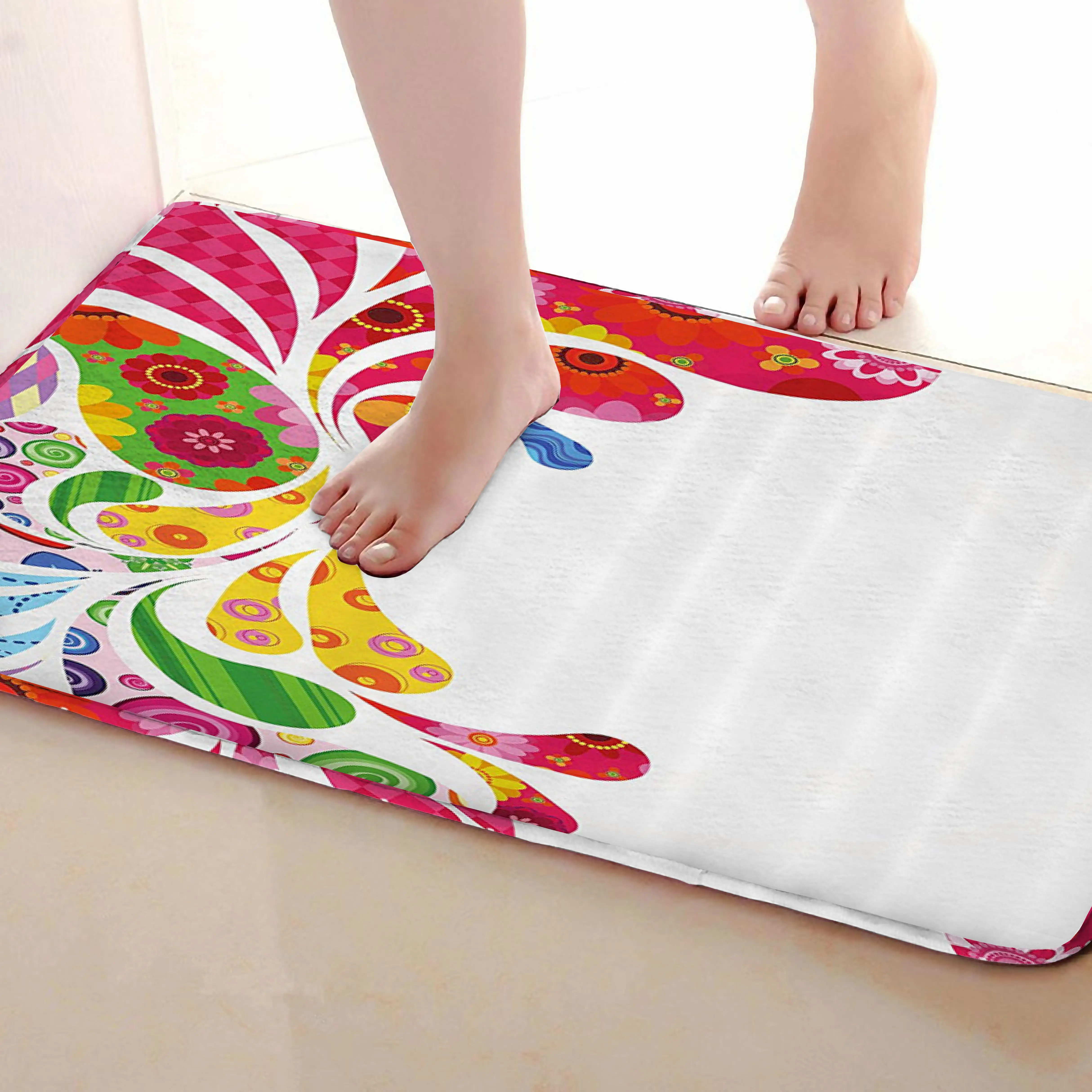 Красочный Стиль Коврик для ванной комнаты, смешной Противоскользящий коврик для ванной, занавески для душа s аксессуары, соответствующие вашей душевой занавеске