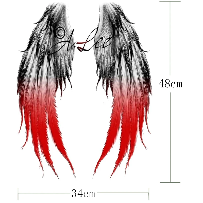 Мужская временная татуировка, наклейки для боди-арта, водостойкие крылья, тату, большая, винтажная, сексуальная, полная спина, тату для мальчиков, племенная Мода, наклейка
