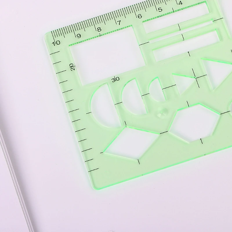 Про пластиковые круги квадратный круглый геометрический Шаблон Линейка трафарет принадлежности для измерения школьные принадлежности