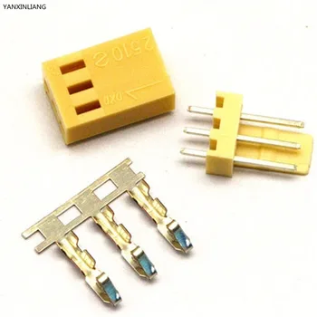 

100Sets KF2510 3Pin Connector Kit Straight Pitch 2.54mm Pin Header+Terminal+Housing
