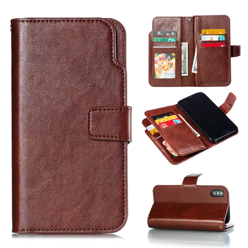 Leather case on For iPhone 7 6 6S 8 Plus 5 5S SE Case Cover iPhone x XS Max XR Case Cover Wallet card holder Magnet Flip Phone cases09
