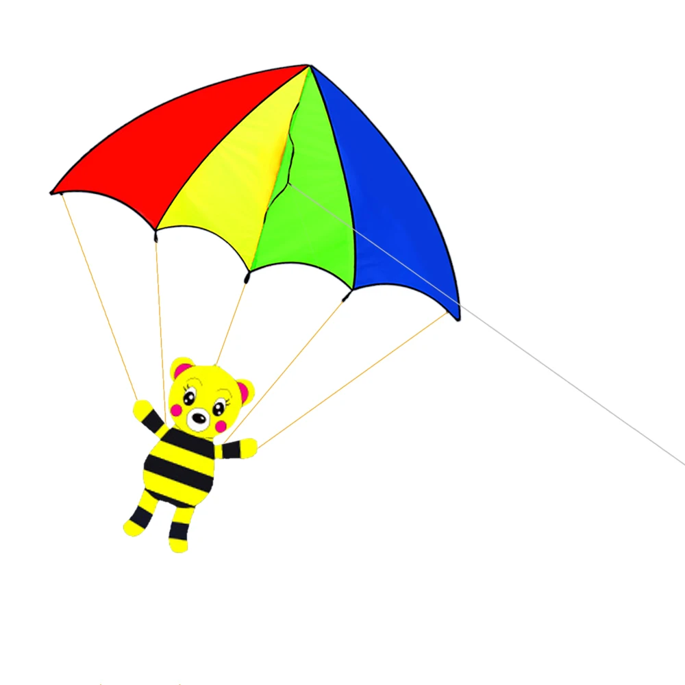 Воздушные змеи с красочным мультяшным парашютом, воздушный змей для спорта на открытом воздухе, 30 м, летящая линия для детей и взрослых