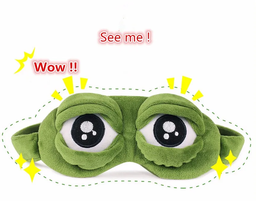 Лягушонок Пепе грустная лягушка 3D маска для глаз крышка спальный забавные отдых сна Аниме Костюмы Аксессуары подарок куклы для оптовой продажи забавные игрушки