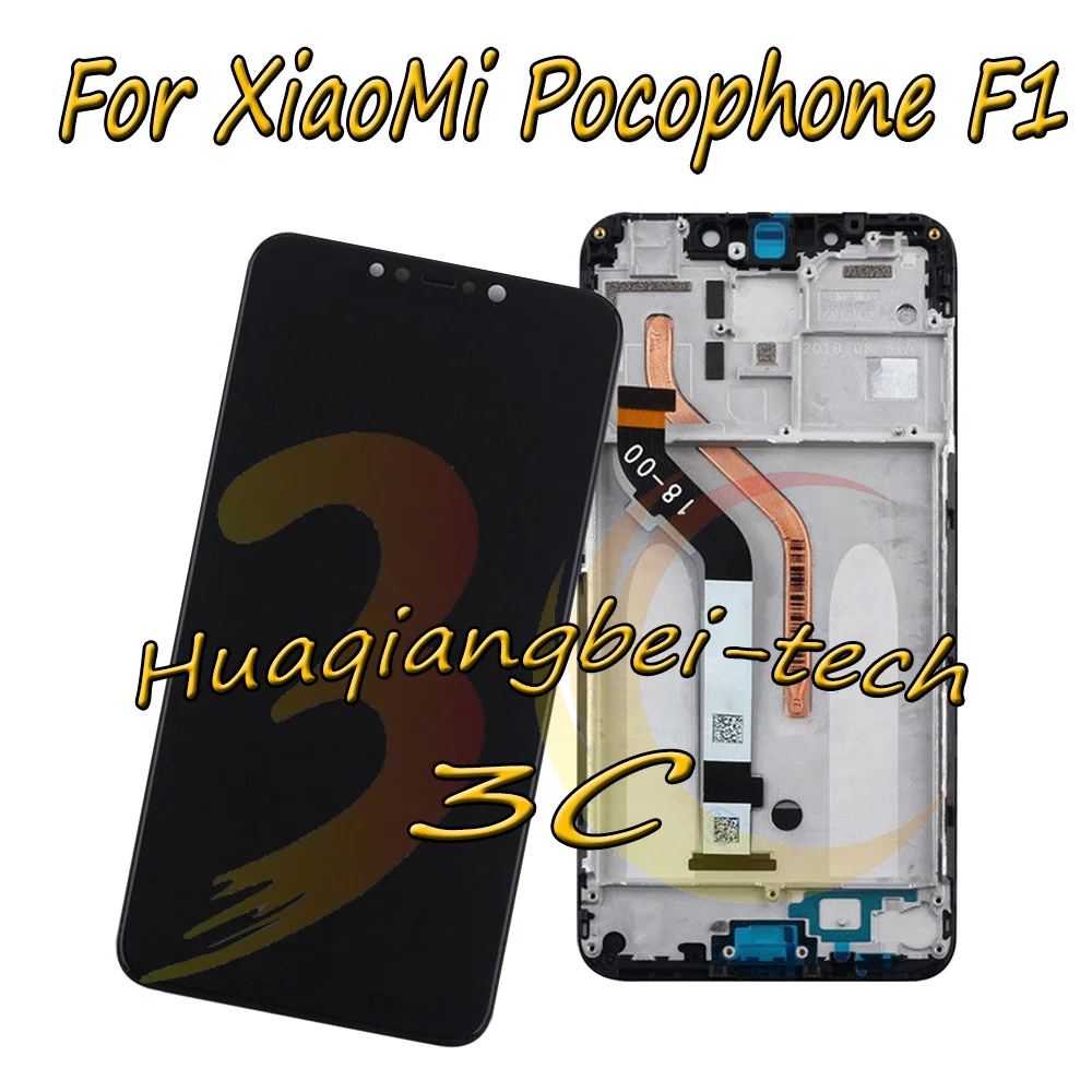 

6.18'' New For Xiaomi Pocophone F1 Full LCD DIsplay +Touch Screen Digitizer Assembly +Frame Cover For Xiaomi Poco F1 100% Tested
