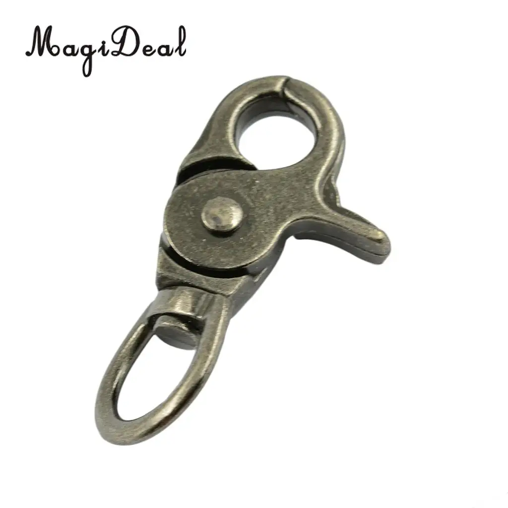 MagiDeal 2pcs Outdoor DIY Alloy Antique Silver Skull Snap Swivel Trigger Hooks Clips for keychain Climbing Caving Accessories