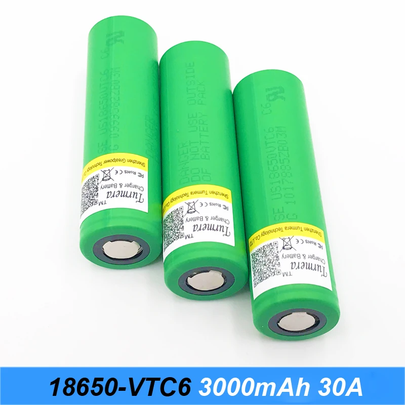VTC6 3,7 V 3000 mAh литий-ионная аккумуляторная батарея 18650 для US18650VTC6 30amp электронная сигарета игрушечные инструменты flashligh/испаритель jy