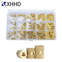 Brass Injection Molding Insert Thread Nutsert Double Pass Copper Knurl Nut Embedded Fastener Assortment Kit Set Box M2 M3 M4