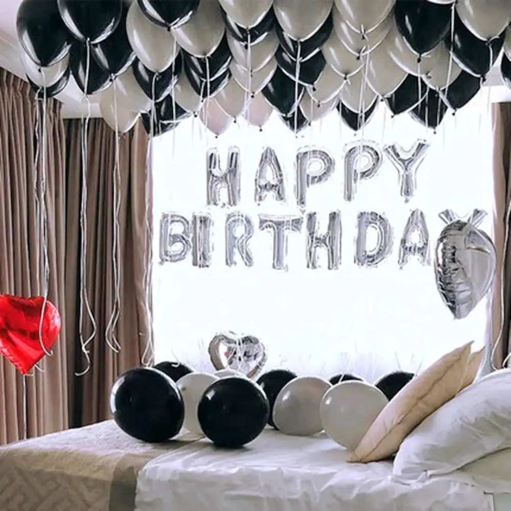4 шт. алюминиевые воздушные шары с надписью Happy Birthday|Воздушные и аксессуары| |