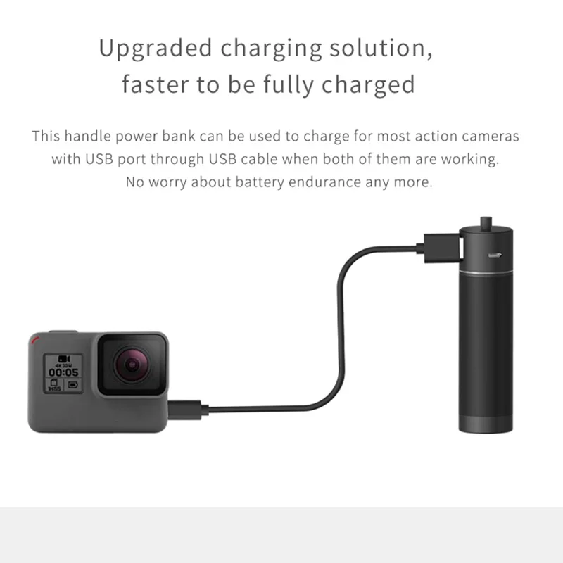

FeiyuTech Handle Power Bank with Two 1/4 Inch Screw Ports for G6 G5 G6 plus WG2 SPG G5GS Vimble 2 Gimbal Gopro hero 6 7 Charge