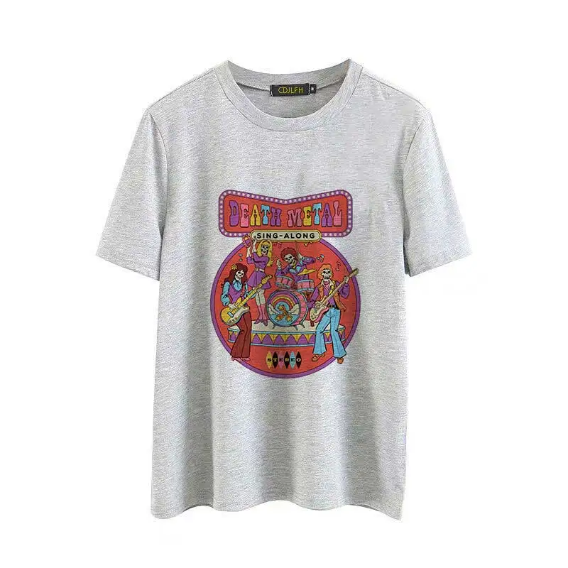 Zombies Punk Prints T-shirt Short Sleeve Men/'s Women/'s Summer Loose Tops Tee