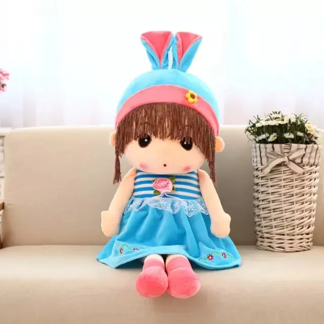 1 шт. 45 см Новинка RagDoll мягкие куклы плюшевые Фил плюшевые Свадебные Тряпичные куклы милые игрушки Милая модель девочки дети подарок на день рождения - Цвет: blue skirt