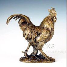 Бронзовая статуя петух Античная металлическая скульптура в виде петуха украшения для дома Монета на удачу талисман денежный