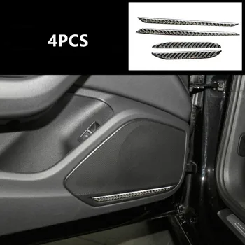 

For Audi A4L/A5 2017-2018 4PCS Real Carbon Fiber Car Side Door Stereo Audio Speaker Cover Trim Moldings Car Stickers