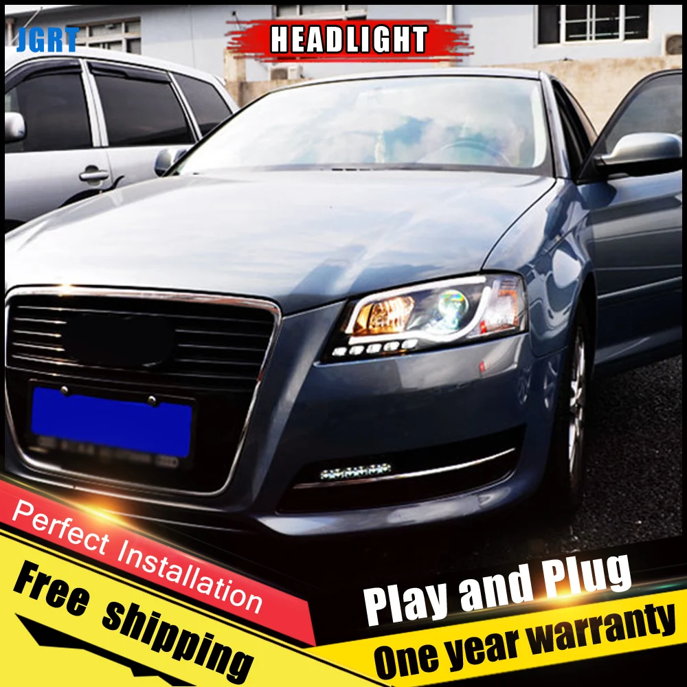 2 шт. автомобиль Стиль светодиодный фары fo Audi A3 2008 2012 для налобный фонарь DRL