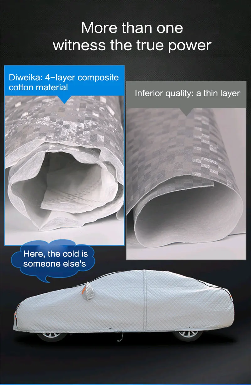 Чехол для автомобиля на четыре сезона с алюминиевой пленкой и хлопковой подкладкой, чехол для автомобиля на зимнее лобовое стекло, чехол для автомобиля с защитой от ветра/солнца/снега