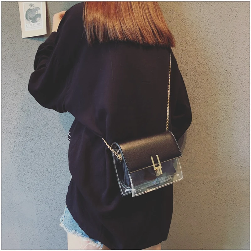 Elimetis Women Crossbody Transparent Bags For women 2018 with Phone Bag Case Summer Messenger Bag Small Shoulder Bag Transparent (6)