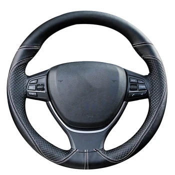 

DIY Car Steering Wheel Covers Soft Leather 38CM Braid On The Steering Wheel of Car With Needle and Thread Interior Accessories
