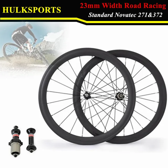 Cheap single wheel 700C Carbon wheels 23mm width 50mm clincher with Novatec A271SB /F372SB Hub HK-WH-50C-W23-C-F