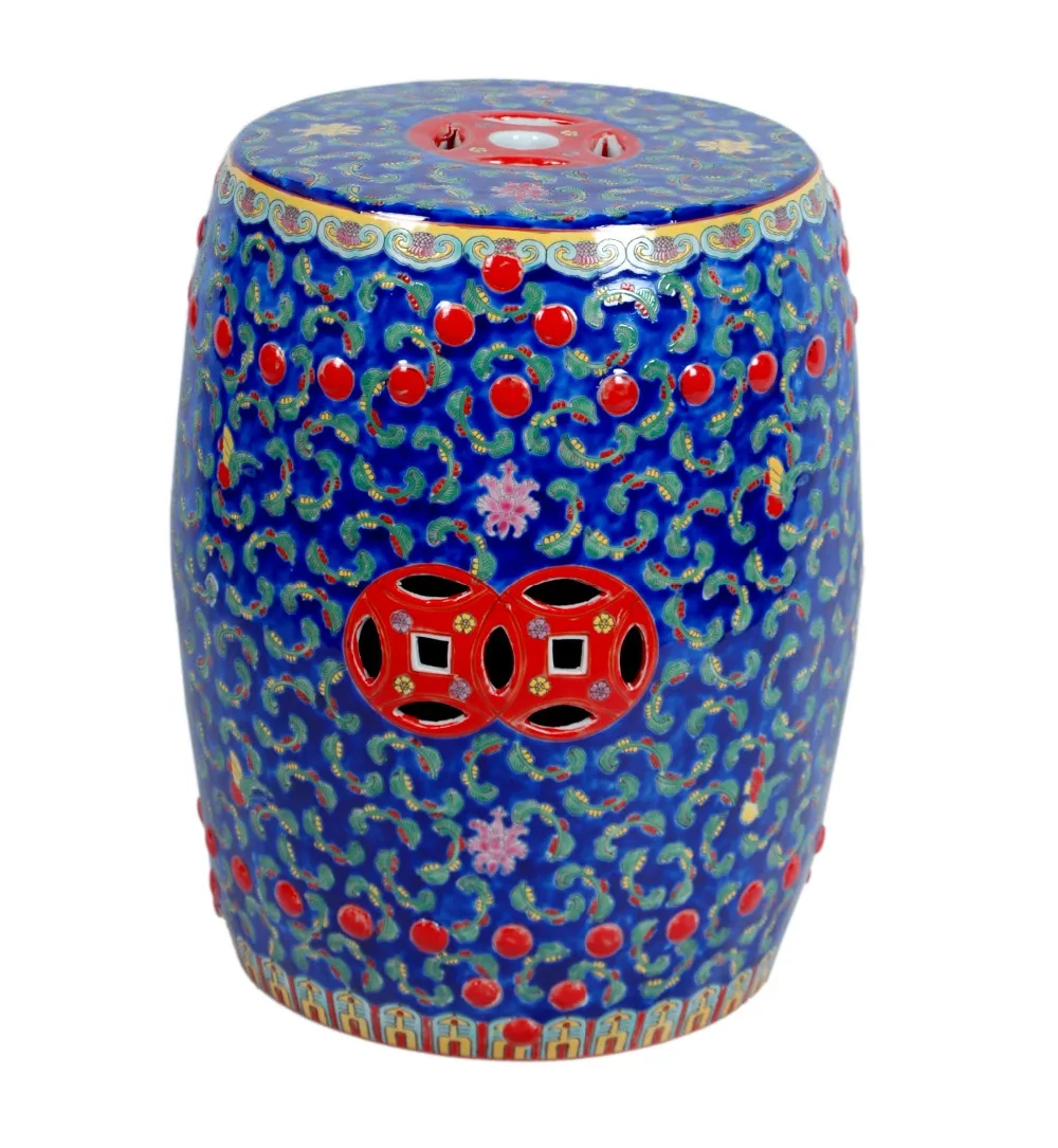 chinese ceramic stools seat for indoor home decoration Colorful Famille