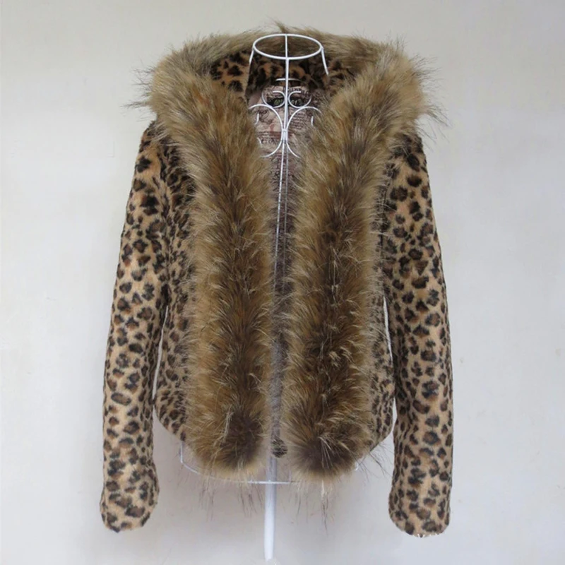 GOPLUS Fashion Autumn Winter Women Faux Fur Jacket Leopard Coat With Hooded Slim Warm Female Outerwear Fake Fur Coat C4379
