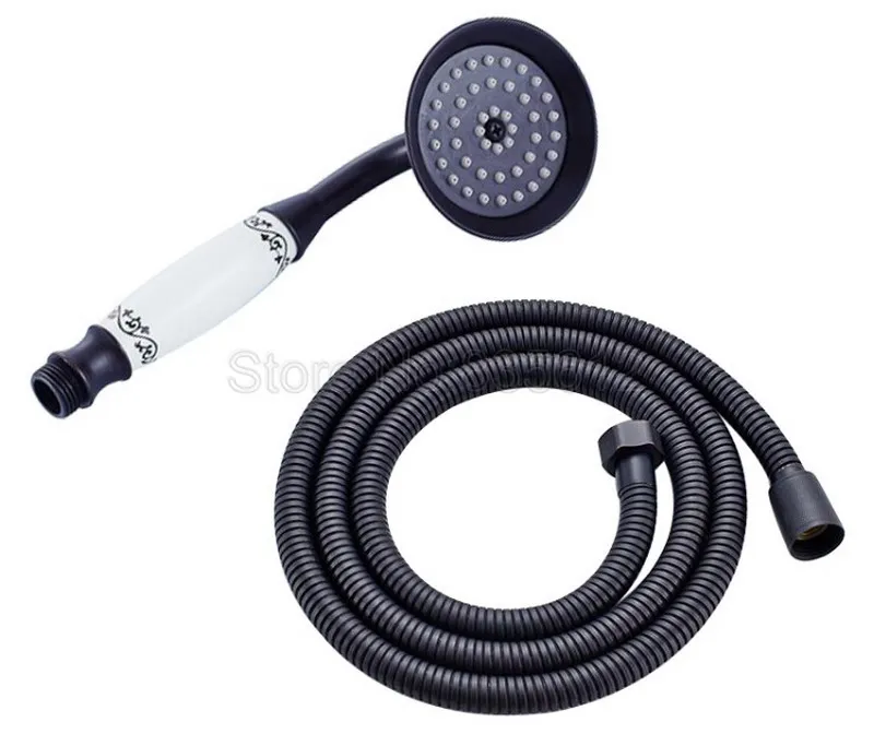 

Black Oil Rubbed Bronze Telephone Style Bathroom Ceramics Hand Held Shower Head + 1.5m Hose Wsx042