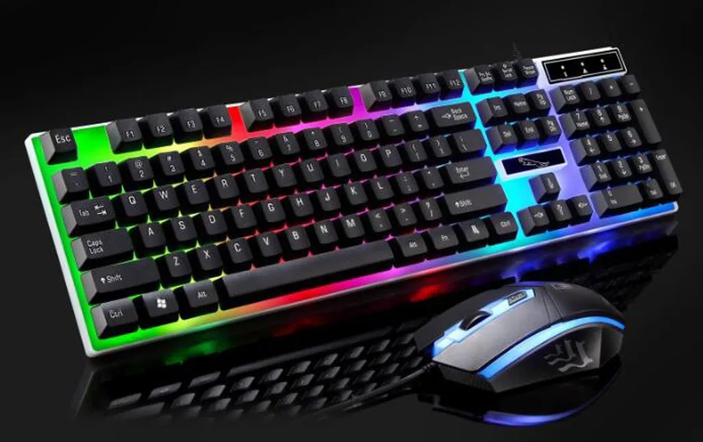 G21 LED Rainbow Color Backlight Gaming Game Keyboard Mouse USB Wired Keyboard Mouse Set Pc Gamer Computer For Home Use#25