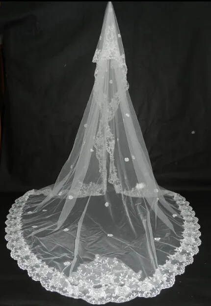 

Elegant Applique Multi-layer Wedding Accessories Veils 2018 New Pattern Long Wedding Elbow Length Bridal Veils Voile Mariage