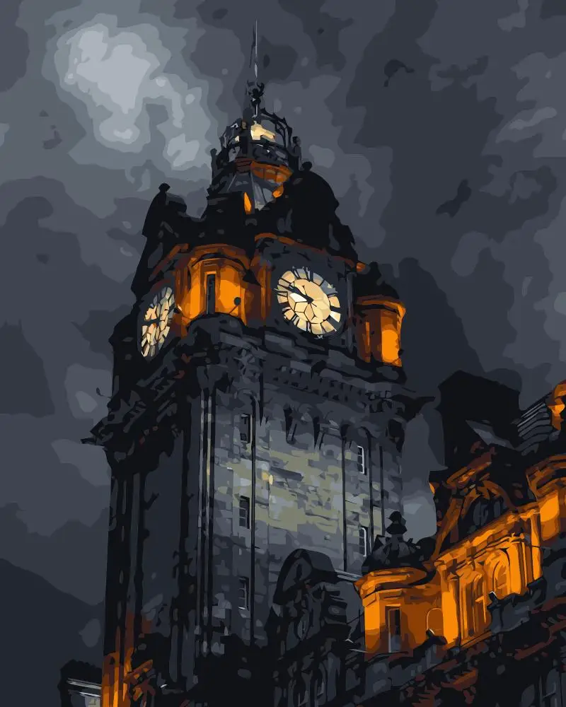 MaHuaf-j664 Edinburgh Castle Scotland coloring by numbers wall art pictures for living room diy oil canvas painting 