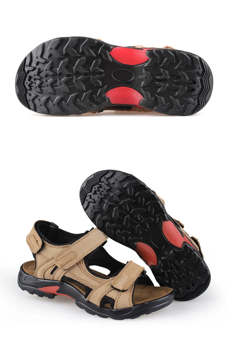 Мужские сандалии; Летняя Повседневная пляжная обувь для прогулок; сандалии из натуральной кожи высокого качества; модная обувь из воловьей