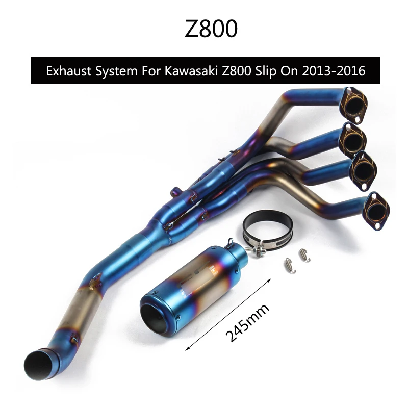 

Complete Exhaust System for Kawasaki Z800 Slip On 2013-2016 Ninja 800 Front Mid Link Pipe 51 mm Muffler Motorcycle Silencer Pipe
