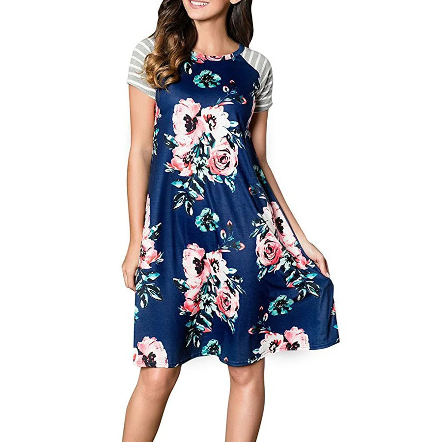 ZL3280 knee length short sleeve women dress