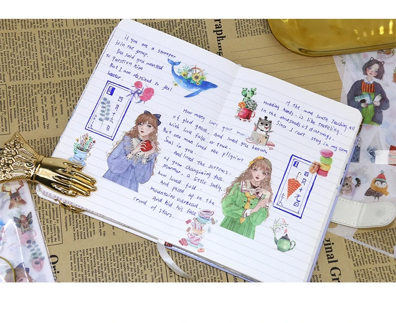 Girl Cartoon Stickers Anime Cute Kawaii Sticker Mobile Phone Book Gift DIY Ablum Diary Scrapbooking decoration label Stickers