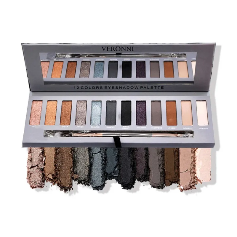 12 видов цветов расплавленный камень тепловые тени для век матовые мерцающие