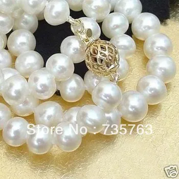 

xiuli 0092 18"10-11mm Akoya white pearl necklace 14KGPg