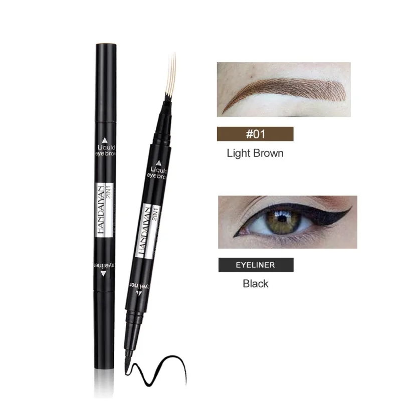 New 2-in-1 Eyebrow Pencil Double Head Four Claw Liquid Eyebrow Pen Waterproof Cosmetics Makeup Tools New 2-in-1 Eyebrow Pencil Double Head Four Claw Liquid Eyebrow Pen Waterproof Cosmetics Makeup Tools