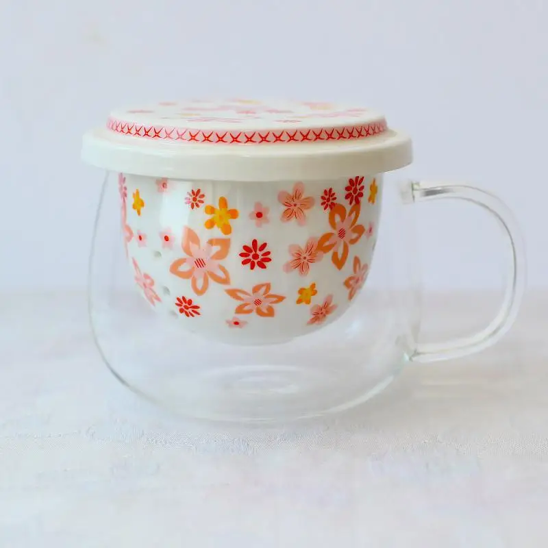 Высокое качество кружка Чай чашка с покрытие керамики и Чай фильтр утро прозрачный Стекло кружки 300 мл