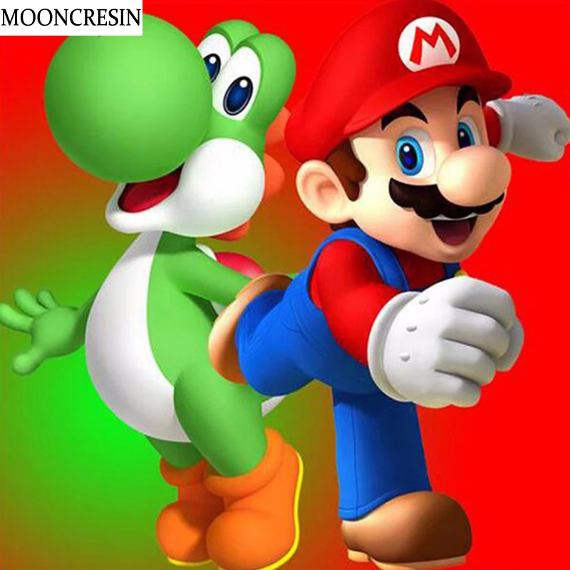 

5D Full Drill Diamond Painting Crystal Super Mario Bros Mosaic Pictures Needlework Diamond Embroidery Cross Stitch Home Decor