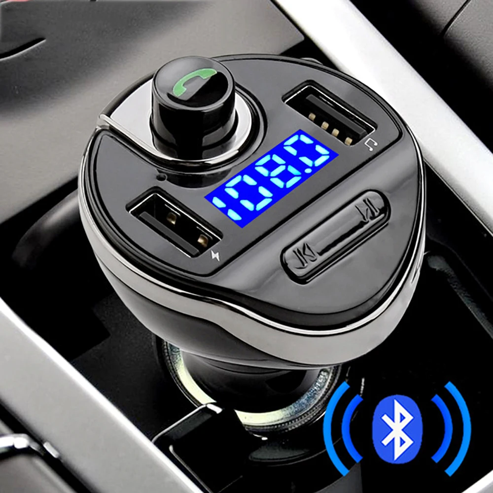 Bluetooth беспроводной Автомобильный MP3-плеер Hands Free Комплект fm-модулятор двойной USB зарядное устройство TF карта Музыка Bluetooth аудио приемник передатчик