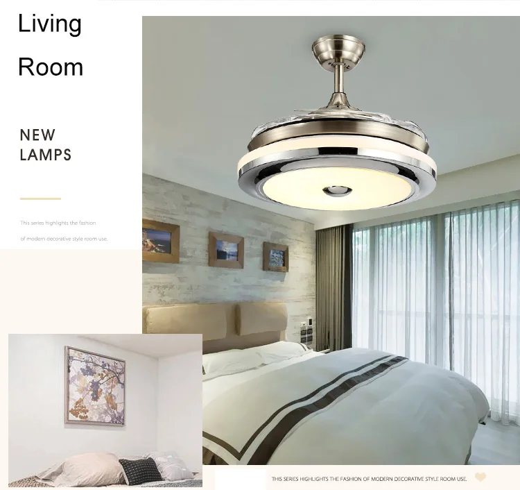 Lâmpada em Mudança de Luz Ventilador de Teto Lâmpada de Teto Luz de Controle Alta Qualidade Cores Ventilador Moderna Invisível Remoto 110-240v 3 Led 5 em mudança de luz moderna led invisível